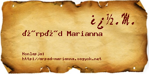Árpád Marianna névjegykártya