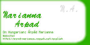 marianna arpad business card